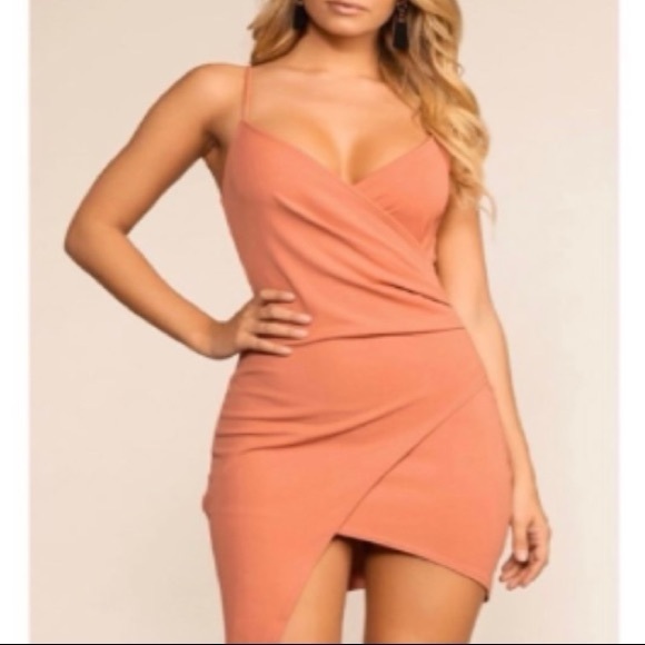 Mind Code Rust Asymmetrical Dress - Picture 4 of 4